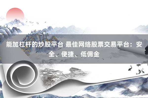能加杠杆的炒股平台 最佳网络股票交易平台：安全、便捷、低佣金