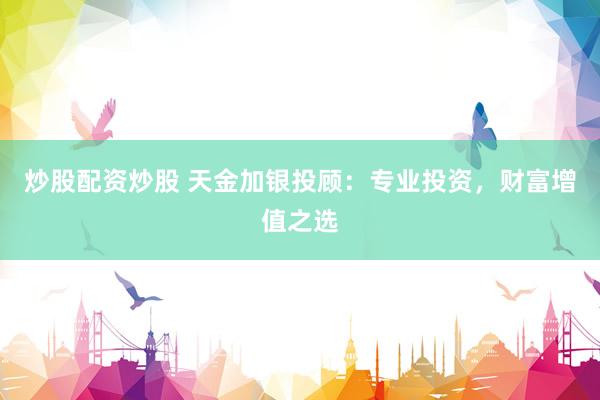 炒股配资炒股 天金加银投顾：专业投资，财富增值之选